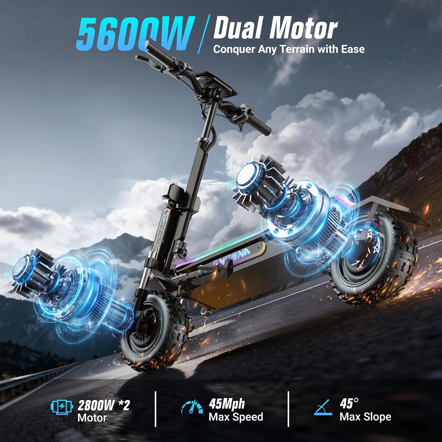 ONECNA GT7 elektrische scooter - 60V 5600W Dual Motor Electric Scooter recensie en prijs
